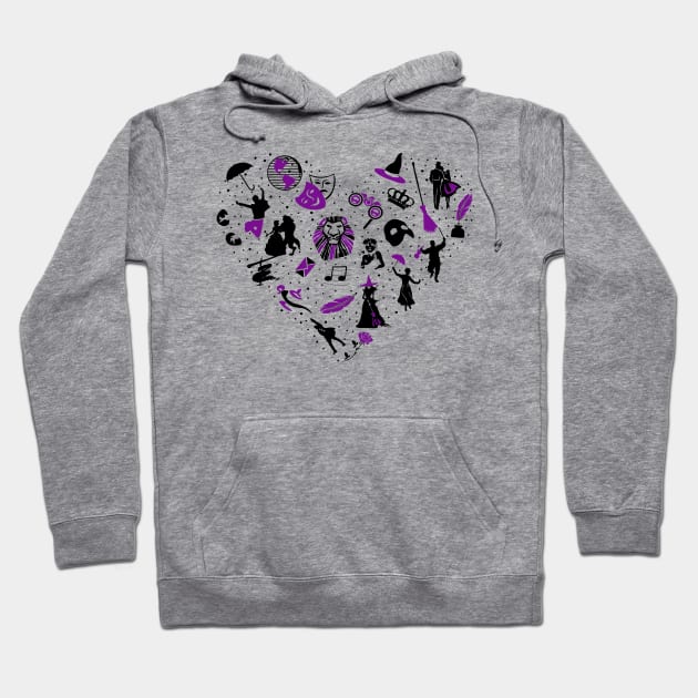 Love Broadway Musicals Hoodie by KsuAnn